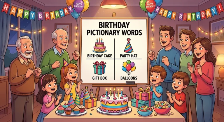 Birthday Pictionary Words